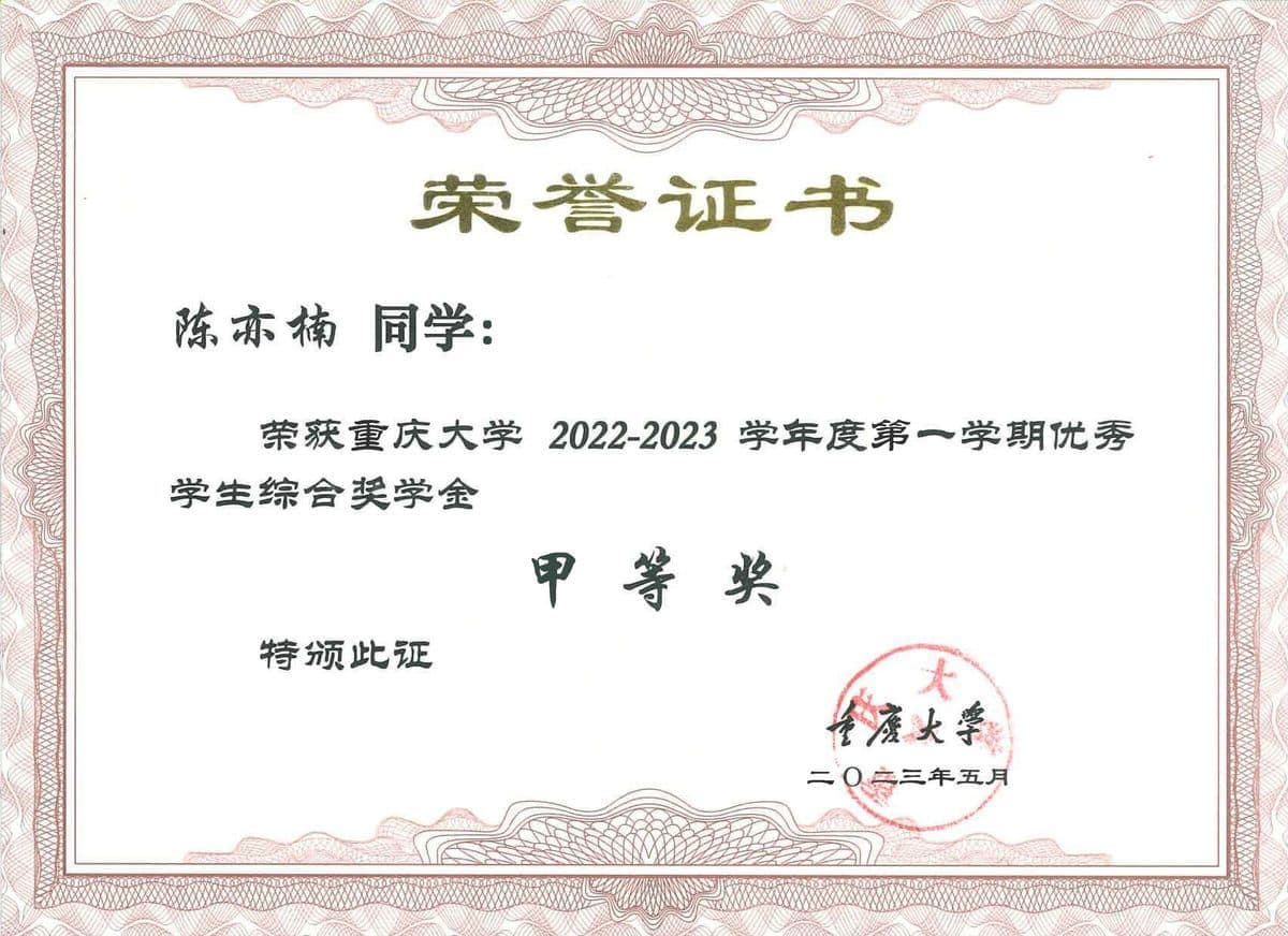 奖学金甲等 1